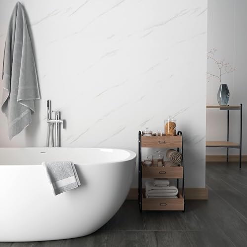 Stickyart Waterproof Marble Countertops Wallpaper for Kitchen Bathroom Removable Self Adhesive Peel and Stick White Marb