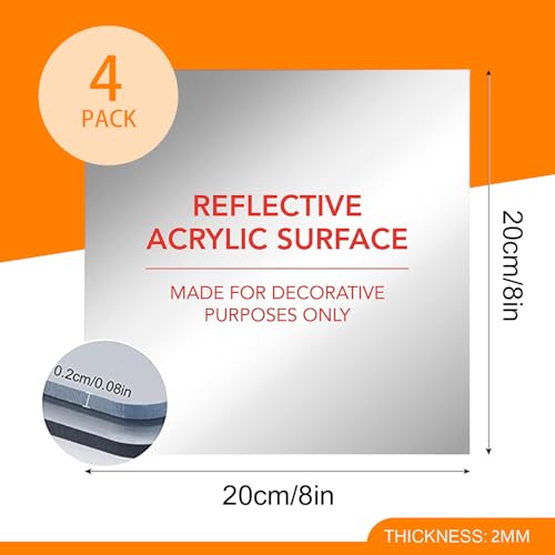 4PCS Self Adhesive Acrylic Mirror Tiles for DIY Craft and Home Wall Decor
| Flexible Mirror Sheets Wall Stickers for Ba
