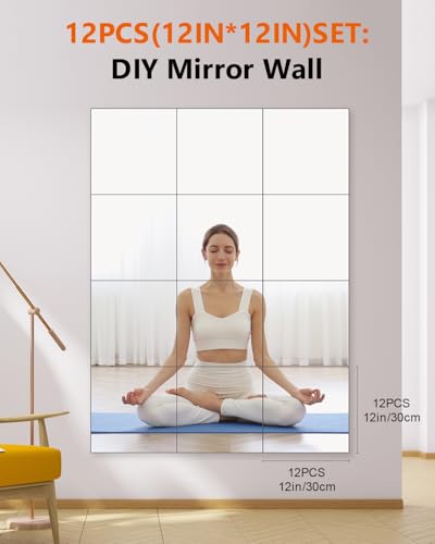 12Pack Acrylic Flexible Mirror Sheets for Home Wall DIY Decor
| Square Cuttable Wall Stickers Non Glass Safety Reflecti