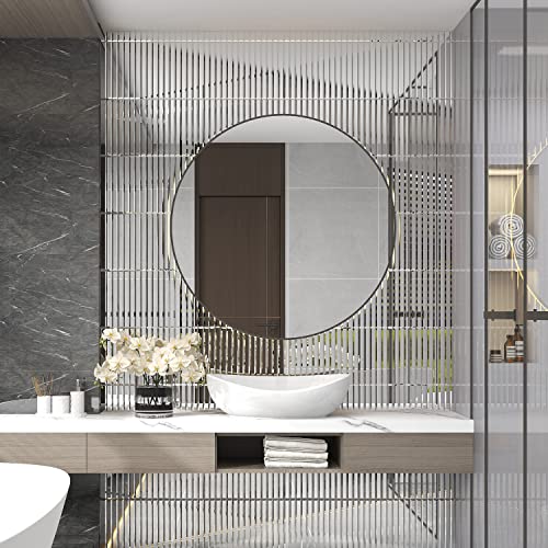 Lovdeco Peel and Stick Mirror Tile for Kitchen and Bathroom Backsplash (1.2 x 12 Inches, 5 Pieces, 5 SQ.FT.)  
Lovdeco P