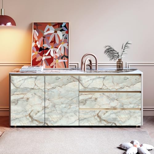 Stickyart Waterproof Marble Contact Paper for Kitchen and Bathroom Removable Adhesive Peel and Stick Wall Decal 12"x160"