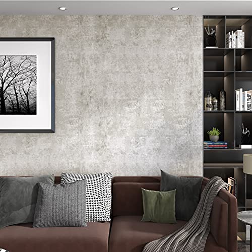  Stickyart Stained Grey Waterproof Cement Vinyl Wallpaper for Bathroom Countertops Self Adhesive Removable Industrial St