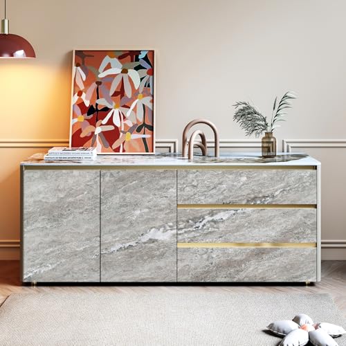 Stickyart Waterproof Gray Marble Contact Paper for Cabinets Countertops 12x160 Selling to Home Decor Enthusiasts for Rem