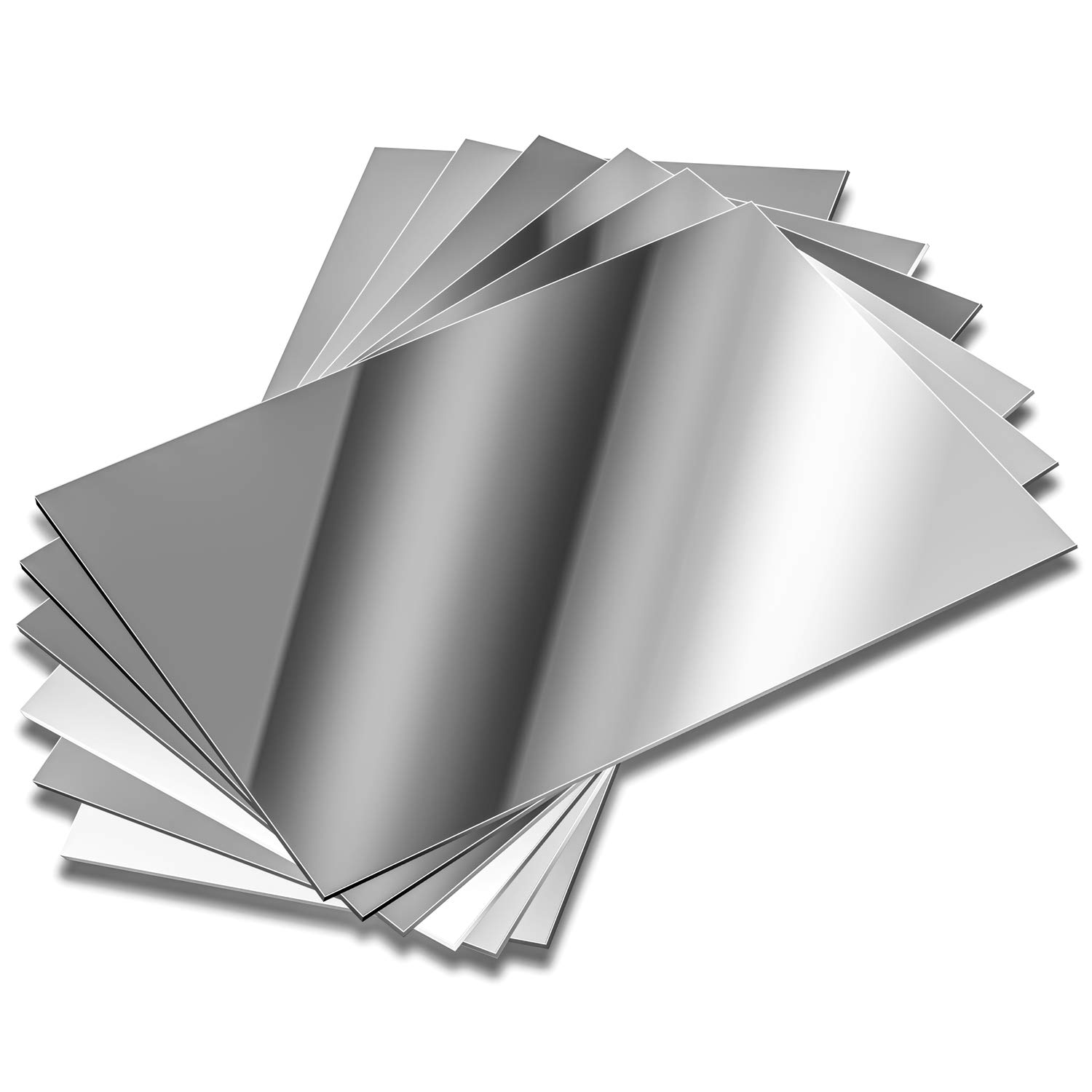 Elcoho Flexible Silver Mirror Sheets for Educational or Home Decor Self Adhesive Mirror Tiles 12 Pack