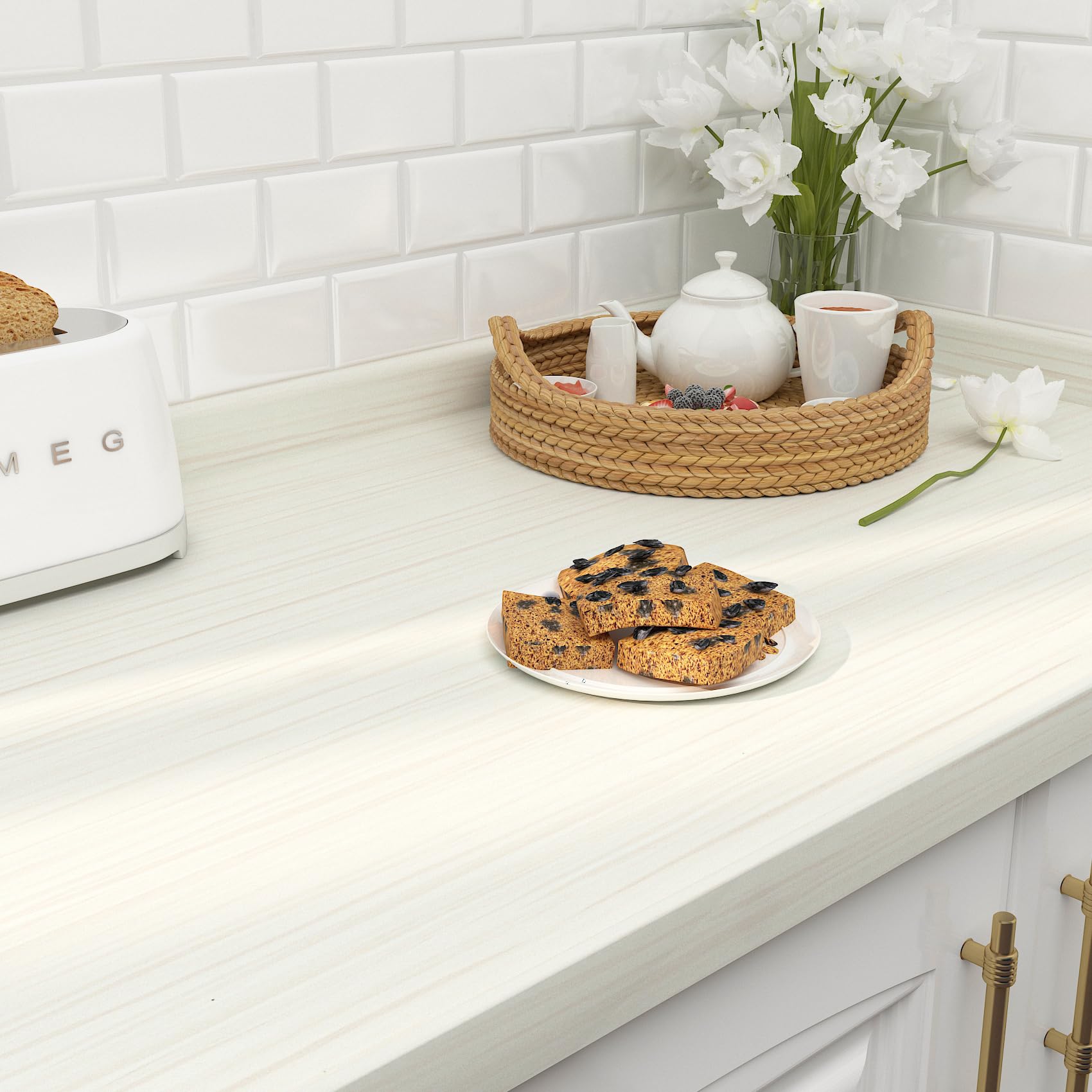  Stickyart Beige White Self Adhesive Wooden Contact Paper for Cabinets and Furniture
| Stickyart Thick Waterproof Peel a