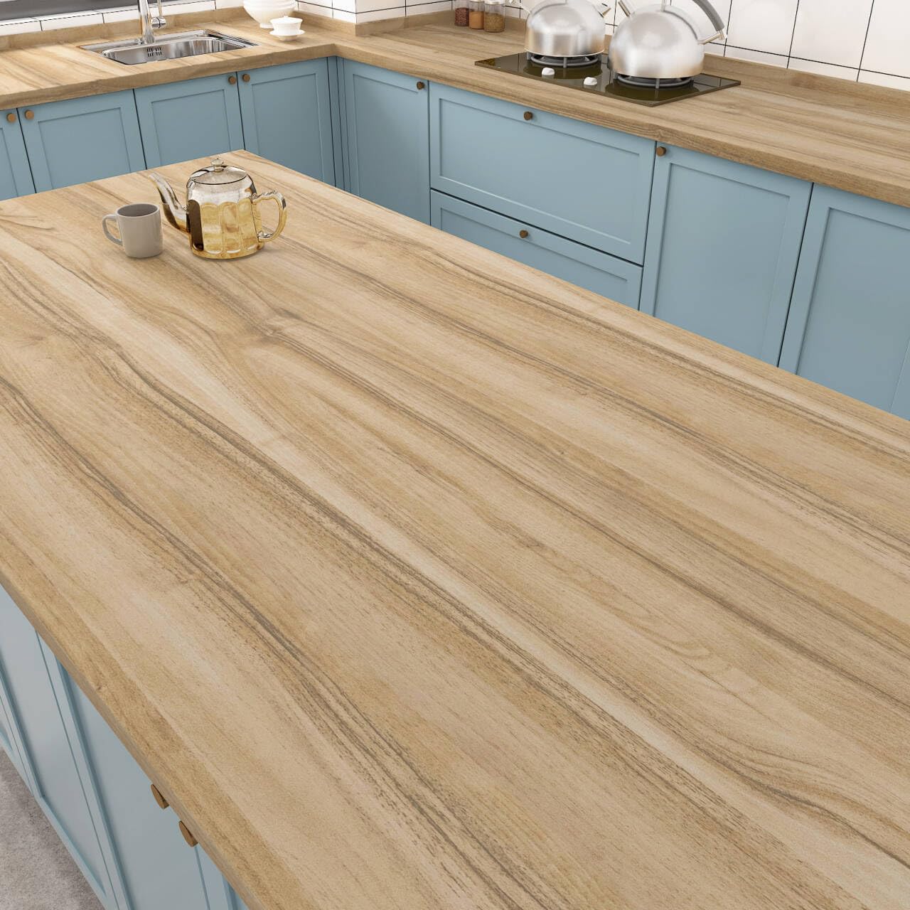 WESTICK Light Wood Contact Paper Waterproof Kitchen Countertops for Cabinets Global Recycled Standard  
WESTICK Light Wo